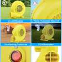 Bounce House Blower for Inflatables, 750W 1HP Powerful & Portable Fan Pump for Inflatable Bouncy Castle, Jumper, Bubble House, Water Slide