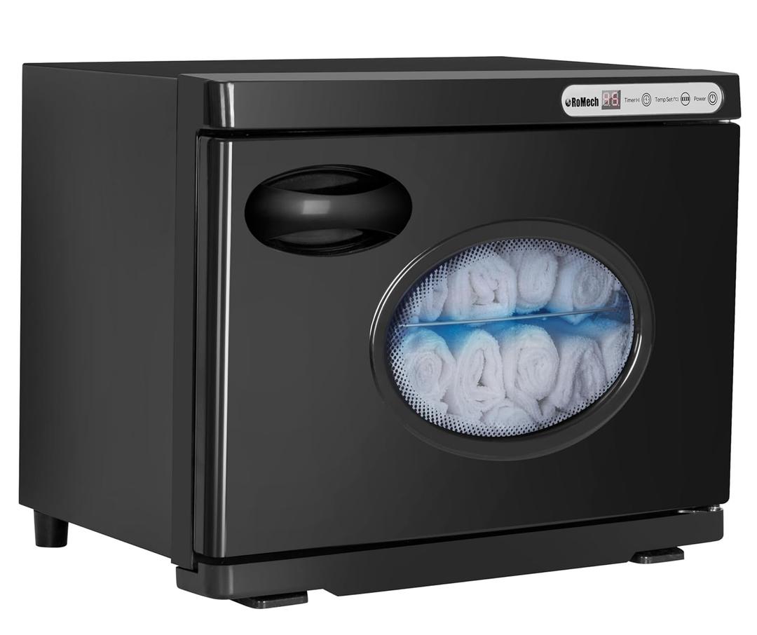 ROMECH 23L Hot Towel Warmer Cabinet, Professional Towel Heater with LED Temperature Display Setting, Extra Large Capacity Towel Warmers for Spa Massage Salon Home (Black, 23L)