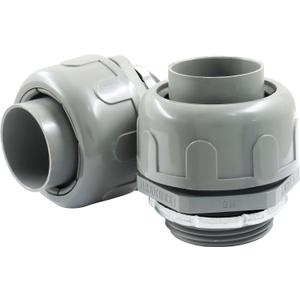 2Pcs 1-1/4 Inch NPT Liquid Tight Connector Nonmetallic Straight Electrical Conduit Connector Fitting, UL Listed PVC Flexible Conduit Fittings