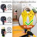 PlugSaf NEMA 14-50P/14-50R 50 FT 50 Amp RV/EV Extension Cord Outdoor with Grip Handle, 4 Prong Flexible Heavy Duty STW RV Power Cord Waterproof, 50A 125/250V 6250/12500W, Black-Yellow, ETL Listed