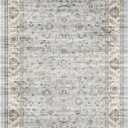 WITSHOCK 3x8 Runner Rugs for Hallway Bathroom: Machine Washable Non Slip Vintage Carpet - Low Pile Lightweight Print Rug for Kitchen Laundry Room Bedroom Beside Rug - Pet & Kids Friendly (Light Blue)