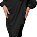 Amoretu Womens Lantern Sleeve Satin Silk Dresses V Neck Wedding Dress, Size XL