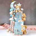 JeVenis Blue Bear Cake Decoration Baby Bear Baby Shower Cake Topper Bears Cake Decoration Baby Shower Birthday Cake Decoration