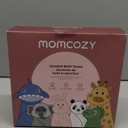 Momcozy Baby Bath Towels with Visualize Health Label - Ultra Soft & Absorbent Coral Fleece Hooded Towels for Newborn, Infant, Toddler (0-36 Months) Bath Essentials (Large Size, 2 Pack) (Giraffe and Rabbit)