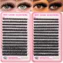 Lash Clusters 80D 100D Eyelash Clusters Volume Thick 10-18mm D Curl Soft Individual DIY Lash Extensions Fluffy Wispy Lightweight Reusable Natural Look at Home for Beginners(518 Pcs)