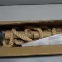 Arturesthome 6 Heads Hemp Rope Pendant Light, Vintage Bamboo Chandeliers Fixture Kitchen Island, Rustic Industrial Hanging Lamp for Bedroom Restaurant Cafe Bar Country Style Decoration