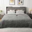 WOOMER Heated Throw Blanket Full Size, Soft Flannel Fast Heating Blanket with Multi-Color Option, 77"x 84", 10 Heating Levels & 0.5-12H Auto Off, Over-Heat Protection