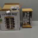 Kamenstein 16 Jar Warner Revolving Countertop Spice Rack Organizer with Lift & Pour Caps and Spices Included, FREE Spice Refills for 5 years, Stainless Steel & Bamboo with Black Caps