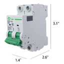 AC Miniature Circuit Breaker, 2 Pole 40 Amp, 120/240VAC, 6kA Din Rail Mount Breaker with Thermal Magnetic Trip, DZ47-63 C40 2P, AC Solar MCB