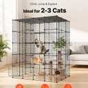 VEVOR Cat Cage 5-Tier 55"x40.98"x68.98" DIY Cat Playpen Indoor Enclosure, Detachable Metal Wire Kennel Crate with 5 Doors, Large Exercise Place Ideal for 2-3 Cats, Kittens and Small Animals, Black