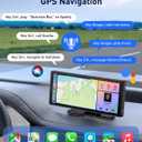 Wireless Apple Carplay Screen for Car, 10.26" HD Touchscreen Portable Android Auto Car Stereo with Bluetooth Car Radio Receiver Support GPS Navigation, Voice Control, Mirror Link, FM/AUX