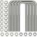 4 Pcs Hotop 304 Stainless Steel Square U-Bolt Boat Trailer U-Bolts with Washers and Nuts l Heavy Duty U Bolt for Sailboat Trailer Automobiles Industrial Part (1/2 D x 3 1/16 W x 4 5/16 Inch)