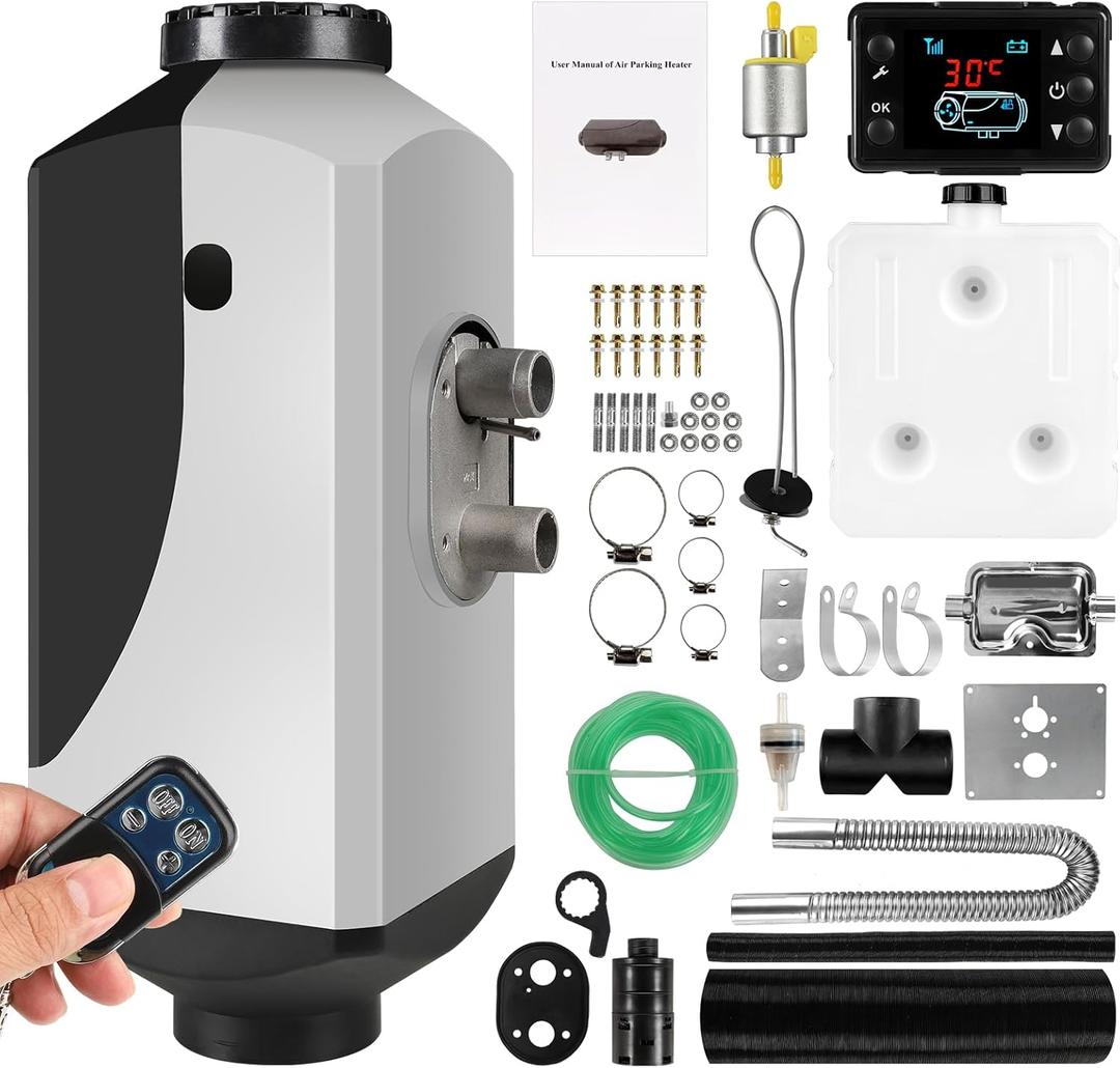 8KW Diesel Heater, 12V/24V Parking Heater with LCD Display, Automatic Start and Stop, for RV Garage Camper Fishing SUV Car Trailer Camper Van Boat (Split type)