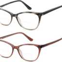 Bifocal Reading Glasses Women Cat Eye Blue Light Blocking Computer Reader Clear Top No Line Transition Ladies Eyewear
