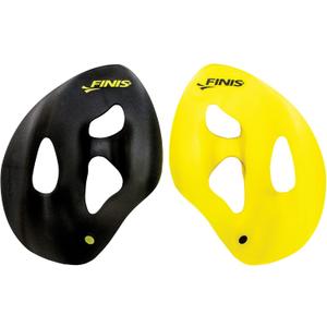 FINIS Iso Swim Training Paddles - Stroke Technique Trainer - Isolates Muscle Groups - Strapless - Black/Gold (Small)