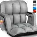 Stadium Seats with Back Support Wide, 4.7" Padded Bleacher Seat, 6-Position Reclining Bleacher Chairs with Back and Cushion, Sofa Style Ergonomic Design for Sports Games Baseball Football (22.5"Grey)