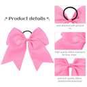 20 PCS 8 Inch Cheer Hair Bows Large Cheerleading Big Hair Bows with Ponytail Holder Hand-made Grosgrain Ribbon Hair Accessories for Teen Girls(Pink)