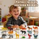 2 x CUTE STONE 24 PCS Animals Figures Toys, Realistic Wild Zoo Animal Figurines, Animal Learning Toys for Kids Toddlers Boys