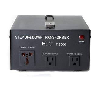 ELC T-5000+ 5000-Watt Voltage Converter Transformer - Step Up/Down - 110V/220V - Circuit Breaker Protection Heavy Duty