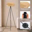 Tripod Floor Lamp for Living Room, Boho Bamboo Standing Lamp