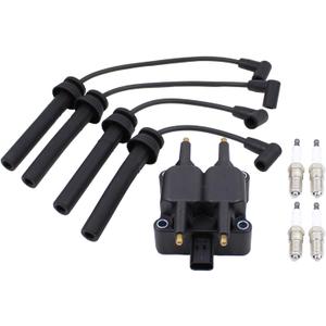 Ignition Coil and Spark Plug Wires Set for Jeep Liberty Wrangler Dodge Avenger Caravan Neon Stratus Chrysler Cirrus PT Cruiser Sebring Voyager 2.0 2.4