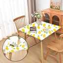 Summer Yellow Lemon Fitted Tablecloth with Elastic for 34x34 inch Square Folding Tables Washable Stretchy Spandex Card Table Covers Cloth Fabric Table Cloths Not Vinyl (Summer Pattern 1)