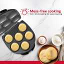 Holstein Housewares Non-Stick 6-Section Multi-Food Maker - Arepas, Mini Pancakes, Corncakes and More - Black,12 Inch