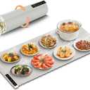 Warming Mat for Food Extra Large 32"x15"Food Warming Mats for Countertop,Roll Up Silicone Warmer Mat for Party Buffet,Christmas House Warming Gift for Home Hosting Daily Use(Off-White)