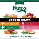 Nutro Natural Choice Cuts in Gravy Wet Dog Food, Grain Free Dog Food Wet Turkey, Chicken, Lamb, Beef Recipes Variety Pack, 3.5 oz. Trays (24 Count, Pack of 1) (EXP 01/31/28)