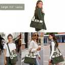 Corduroy Tote Bag for Women 2Pcs Set, 14-Pocket Lightweight Laptop Work Tote, Teacher & College Travel Crossbody Bag