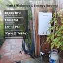 GASLAND BS264 Outdoor Propane Tankless Water Heater 2.64GPM, 10L Portable Hot Water Heater for Cabin, Barn, Camping, RV, Overheating Protection, Easy to Install, White