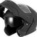SPARK Adult Modular Motorcycle Helmet Dot Certified Flip-Up Dual Visor Full Face Helmets for Men & Women Moto ATV UTV Snowmobile ADV Four Wheeler Street Bike (Black, Medium)