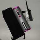 Automatic Rotating Curling Iron - Cordless Curling Iron Beach Waves Styler Curling Wand, Portable Hair Curler Wand Set, 500 Million Ionic, Dual Voltage & Lightweight for Travel