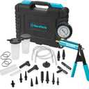 DURATECH 2 in 1 Brake Bleeder Kit, Brake Fluid Bleeder Kit with Metal Handheld Vacuum Pump, Ideal for Automotive, Organized in Portable Case