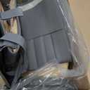 Leather Car Seat Covers, Waterproof Horizontal Stripes Front and Rear Car Seat Cover, Breathable Automotive Seat Covers for Sedan SUV Pick-up Truck(Style2,5 PCS Full Set, Grey)