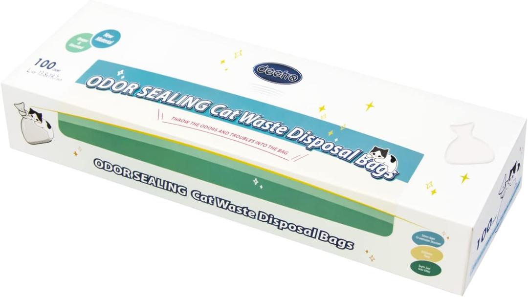 Odor Sealing Waste Disposal Bags M/150 Count Cat Litter Bags Unscented Cat poop bags Large Capacity Diaper Disposal or Pet Waste Bags [Color:White]