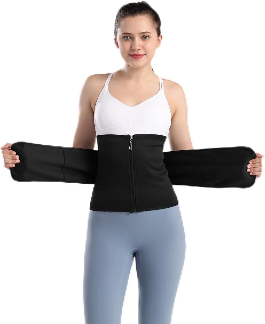 Waist Trainer Wrap Plus Size Seamless Sports Workout Corset Tops For Women Fashion (6X-Large, Single Belt Black)
