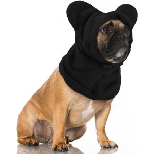 Winter Dog Hats Quiet Ears for Dogs Ear Muffs Pet Neck Warmer Scarf Hoodie Noise Protection Cover Beanie Head Wrap Costume for Pet Dog Cats(Black,M)