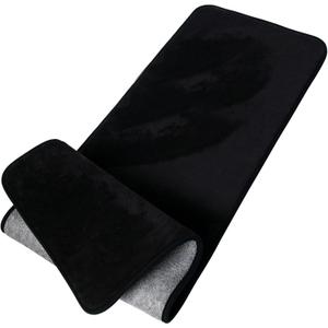 Black Memory Foam Bathroom Runner Rug Long Narrow Bath Mat Non Slip Soft Absorbent Washable Plush Microfiber Bath Rug 16" x 47"