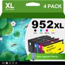 952XL Ink Cartridges Combo Pack With Upgrade Device Replacement for HP 952 XL Ink Cartridge for HP Officejet Pro 7740 8720 8710 8210 8715 8740 8702 8730 8725 Printers (Black Cyan Yellow Magenta)
