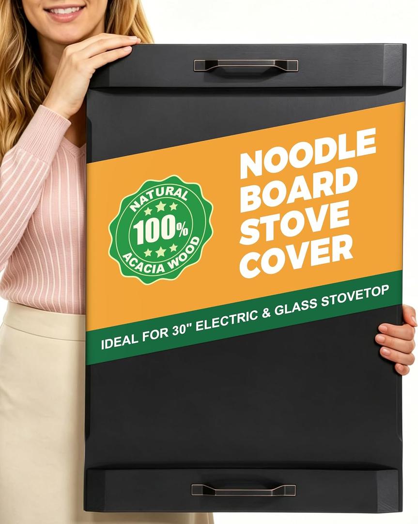 Gaialoop Noodle Board Stove Cover for Glass Electric Stovetop with Handles, 29.5"L x 22.1"W