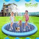 Splash Pad, 67in Anti-Slip Splash Pad for Kids Dogs 0.58mm Thickened Dog Pool Splash Sprinkler Pad Durable Summer Outdoor Water Toys for Baby Toddler Boys Girls Pet (Blue)