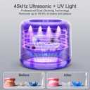 Ultrasonic Retainer Cleaner Machine, IPX6 Waterproof Denture Cleaner, 3 Modes Dental Cleaning Pod with RGB Indicator, 45kHz UV for Mouth Guards, 200ML Tank, White