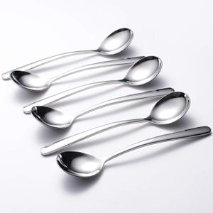 Soup Spoons 6-Pack 18/10 Stainless Steel Big, Large and Heavy Duty Round Spoons Elegance Series 7.7 Inch Long 2.2 Ounces Weight by IRONX (biggest soup spoons) Soup Spoons 6-Pack 18/10 Stainless Steel Big, Large and Heavy Duty Round Spoons Elegance Series 7.7 Inch Long 2.2 Ounces Weight by IRONX (biggest soup spoons)