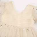 BUNNY LULU Girls Dress Bridesmaid Princess Children's Birthday Ball Party (Beige)