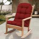 RACE LEAF Red Outdoor Chair Cushion 44x19x4 Inch Tufted Waterproof Cushion with Elastic Straps Non-Slip Ties Fade Resistant for Adirondack Rocking Patio Furniture 1-Pack