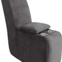 ULTICOR 7-Piece L Shape Sectional Recliner Sofa Covers, Velvet Stretch Reclining Couch Covers for Reclining L Shape Sofa, Thick, Soft, Washable (Dark Grey, 1 Console Cover)