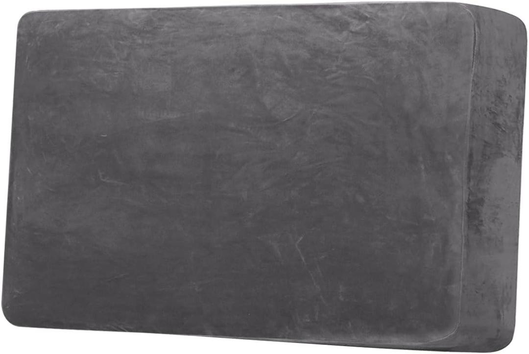 H.VERSAILTEX Velvet Stretch Individual Loveseat Couch Cover Plush Slipcover for Sofa Furniture Protector Seat Cover (1 Piece Loveseat Cushion Cover, Grey)