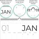 Wall Calendar 2026, 12 Months, 17" x 12" Large Wall Calendar with Hanger, Thick Paper and Spiral Binding. Classic Black & White, Professional Business Design.