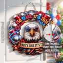 USA 250th Anniversary Wooden Door Sign, 1776-2026 Commemorative Bald Eagle Patriotic Wall Hanging Decor, Cheers to Freedom Party Wreath for July 4th Home Porch Decor (250year-5)